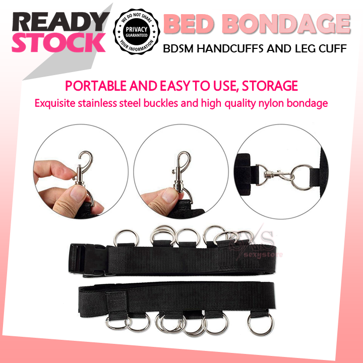 BDSM Bondage Strap Restraints – Adjustable Bed & Couples Play Set