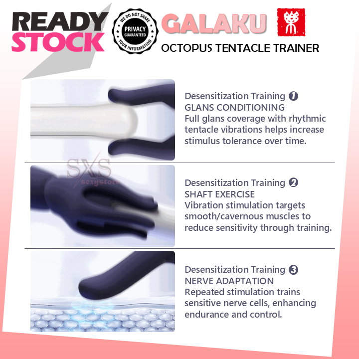 GALAKU Octopus Glans Vibrator Male Head Trainer & Vibrating Masturbator for Penis Exercise