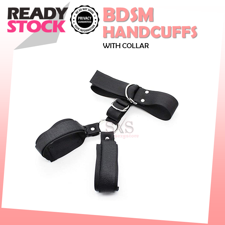 BDSM Mouth Gag & Restraint – Ball Gag with Back Handcuffs for Bondage Play