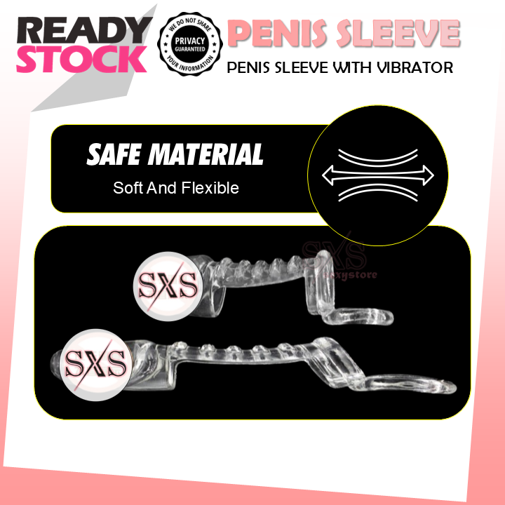 Reusable Penis Sleeve with Vibrator Penis Extension