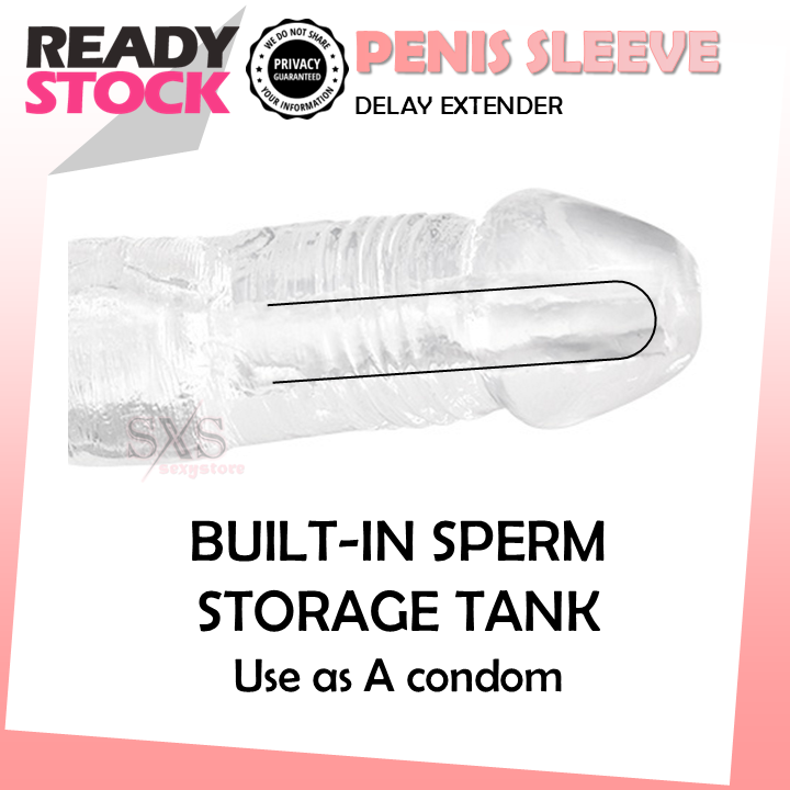 Reusable 18cm Penis Sleeve Extender Realistic Textured Cock Extender
