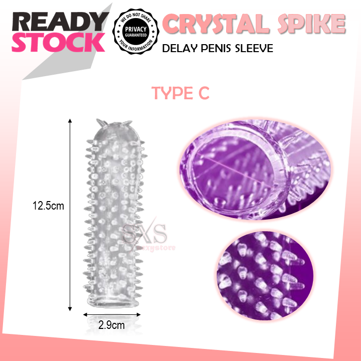 🔥Crystal Spike Condom Men Crystal Sleeve Enlarger Extender Maximum Pleasure Kondom Tahan Lama REUSEABLE CONDOM 颗粒水晶套 安全套