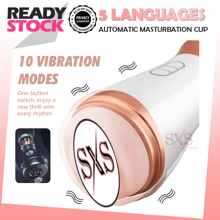 MIZZZEE Automatic Masturbation Cup with 5 Languages Sound - New Little Love Cup