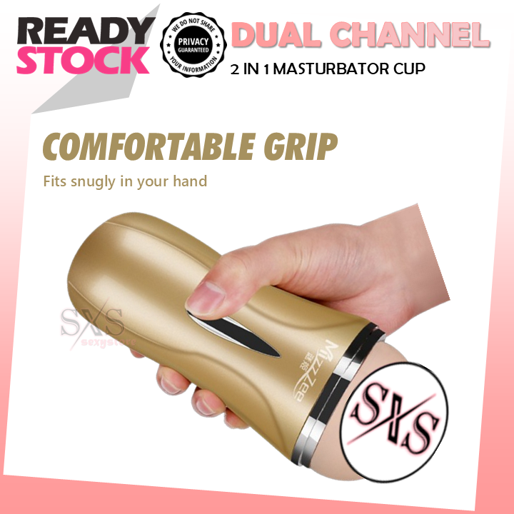 Premium Twin Thrill Dual-Channel Stroker - 1 Sided Vagina & Anal 2-in-1 Pleasure Cup For Men