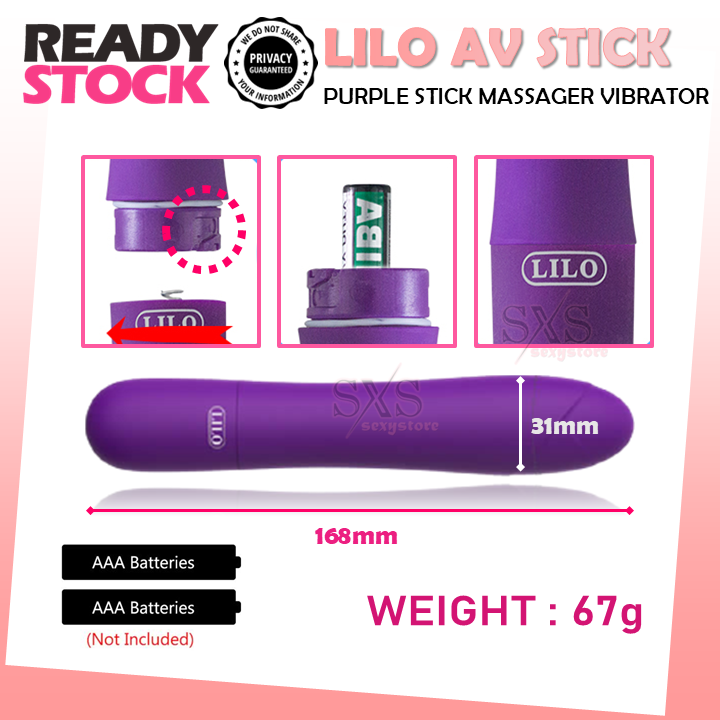 LILO Purple Stick G SPOT 5 Vibration Modes Bullet Vibrato AV Stick Massager