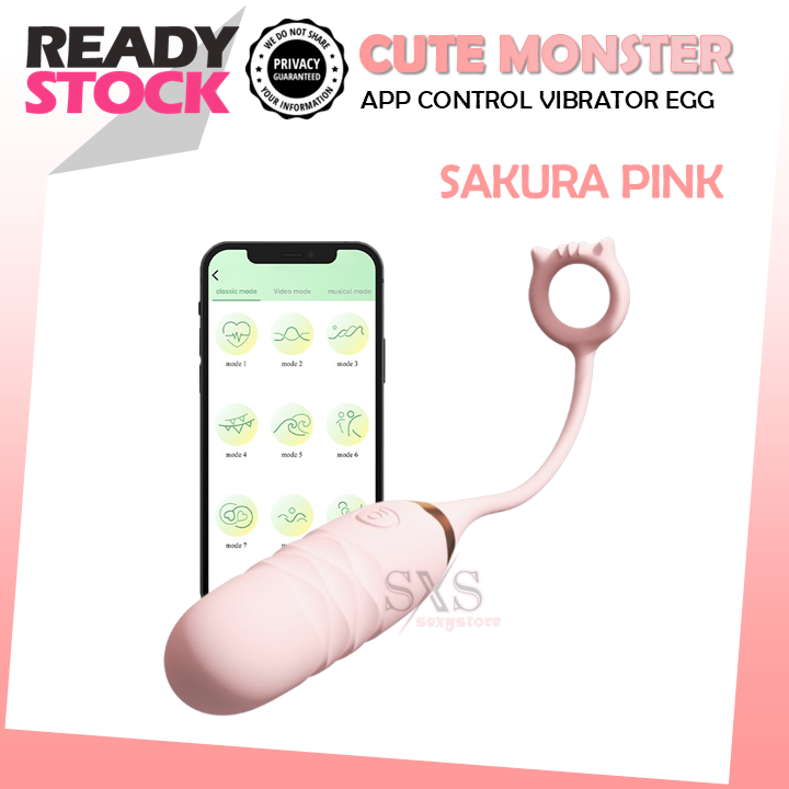 CUTE MONSTER App Control Automatic Telescopic Vibrating Egg with 12 Vibration Modes