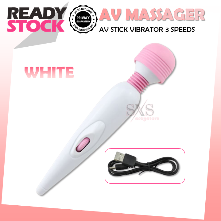 💗SYOK!!!💗AV 振动器 USB 充电式 AV 棒 G 点振动器女性按摩器性玩具 Alat Pembantu Wanita 自清器 自清棒