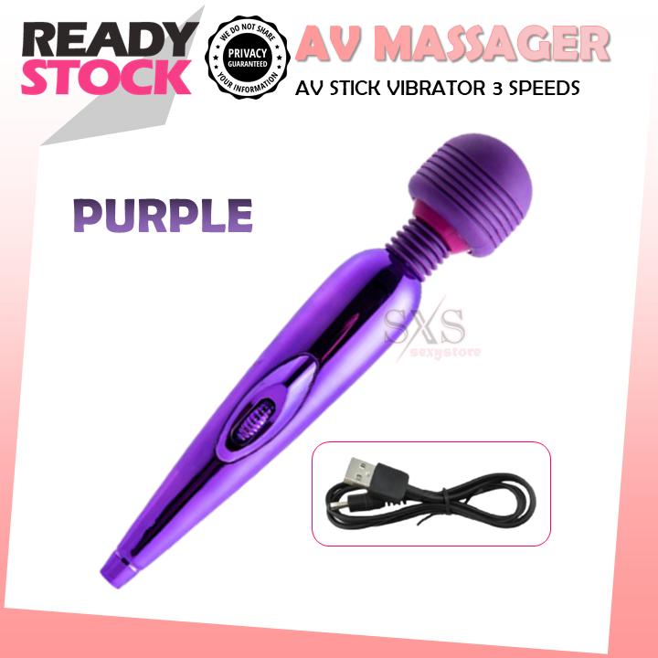 💗SYOK!!!💗AV 振动器 USB 充电式 AV 棒 G 点振动器女性按摩器性玩具 Alat Pembantu Wanita 自清器 自清棒