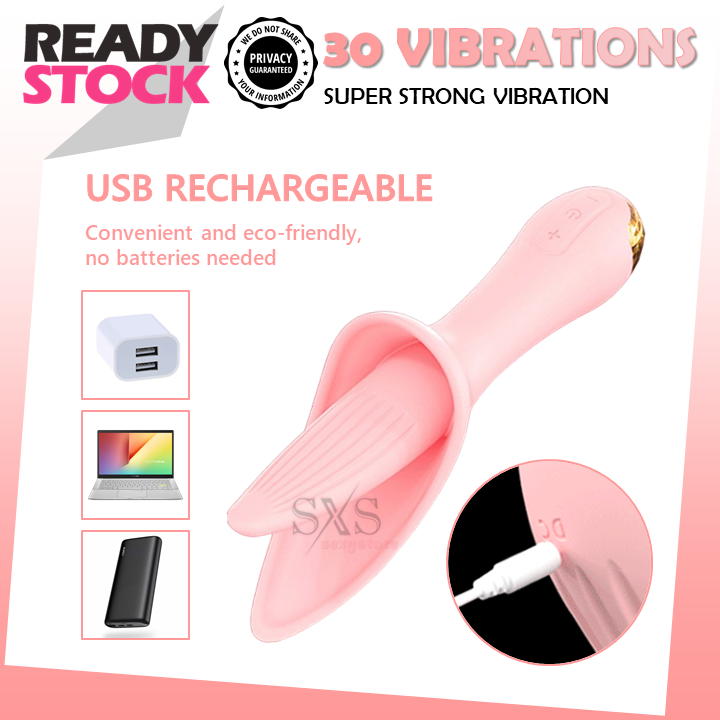 30 Powerful Vibration Modes Vibrator Licking Sensation for Clitoris & Breast USB Rechargeable Licking Stimulator Sex Toy For Women Tongue Massager 自慰棒 按摩棒