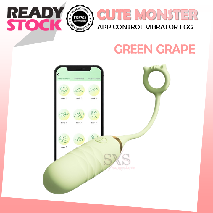 CUTE MONSTER App Control Automatic Telescopic Vibrating Egg with 12 Vibration Modes