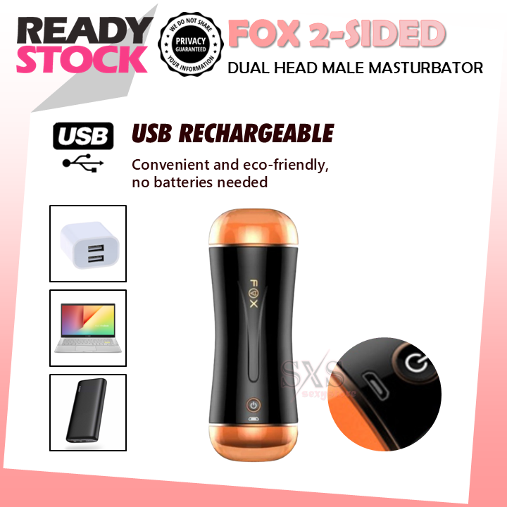 FOX 2-Sided Automatic Male Masturbator Dual Head Men Masturbation Cup
