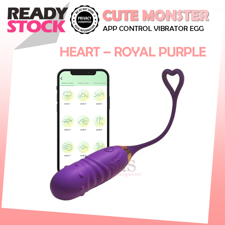 CUTE MONSTER HEART App Control Automatic Telescopic Vibrating Egg with 12 Vibration Modes