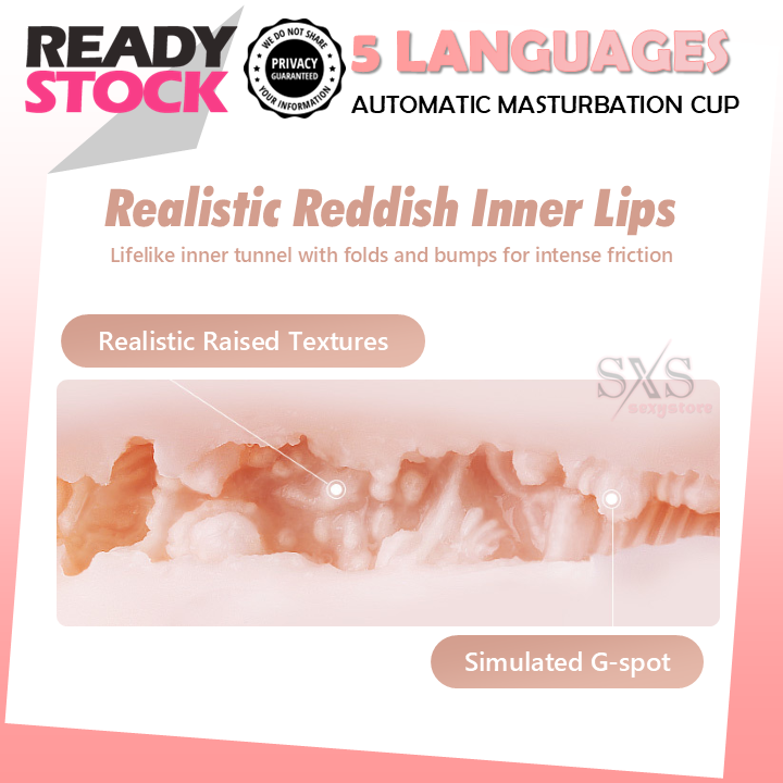 MIZZZEE Automatic Masturbation Cup with 5 Languages Sound - New Little Love Cup