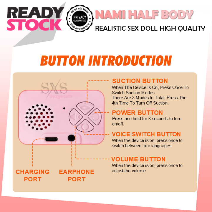 JIUAI NAMI Automatic Suction Half Body Sex Doll Mature Women Realistic Feel High Quality 5kg