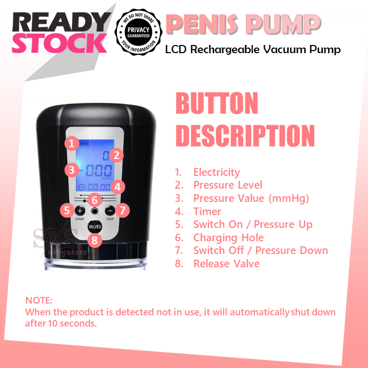 LCD Penis Pump – USB Rechargeable Vacuum Enlargement Pump for Men