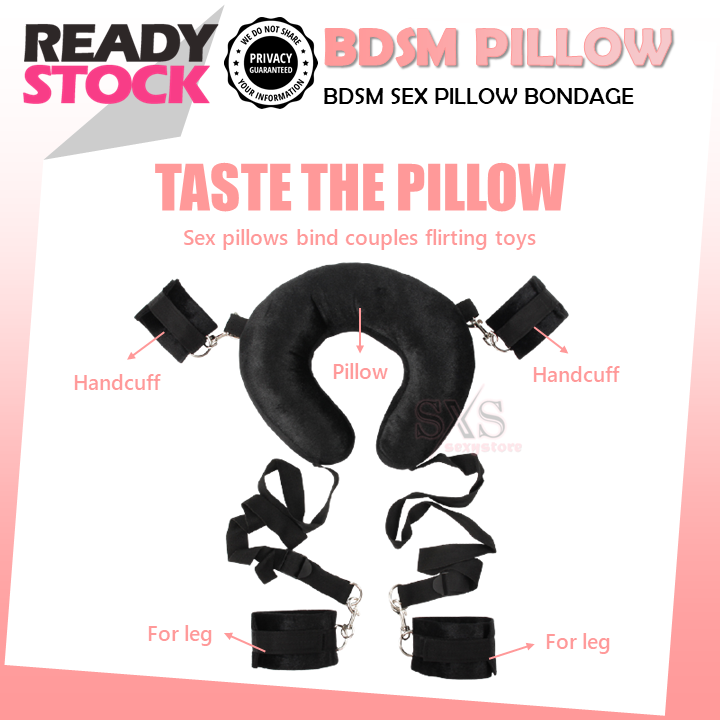 BDSM Sex Pillow – Bondage Pillow with Handcuffs & Leg Cuffs for Couples