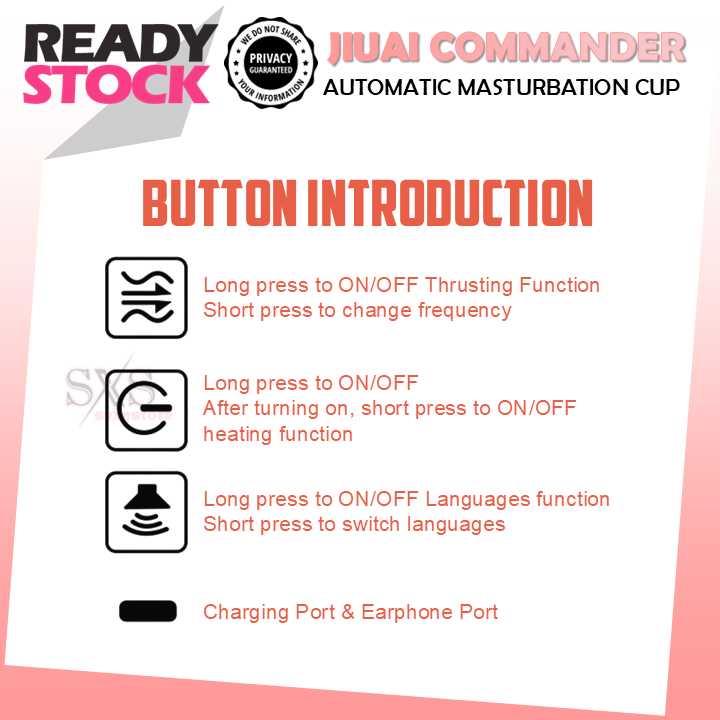 JIUAI COMMANDER Automatic Thrusting Heating Male Masturbation Cup with 4 Languages