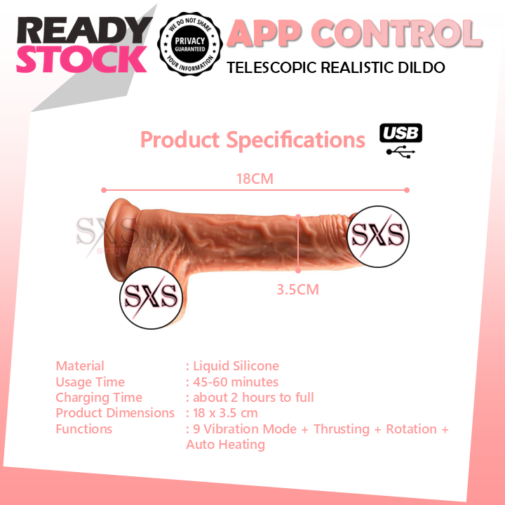 4in1 Realistic Thrusting Dildo Vibrator Sex Toys for Women 9 Vibration Mode APP Control