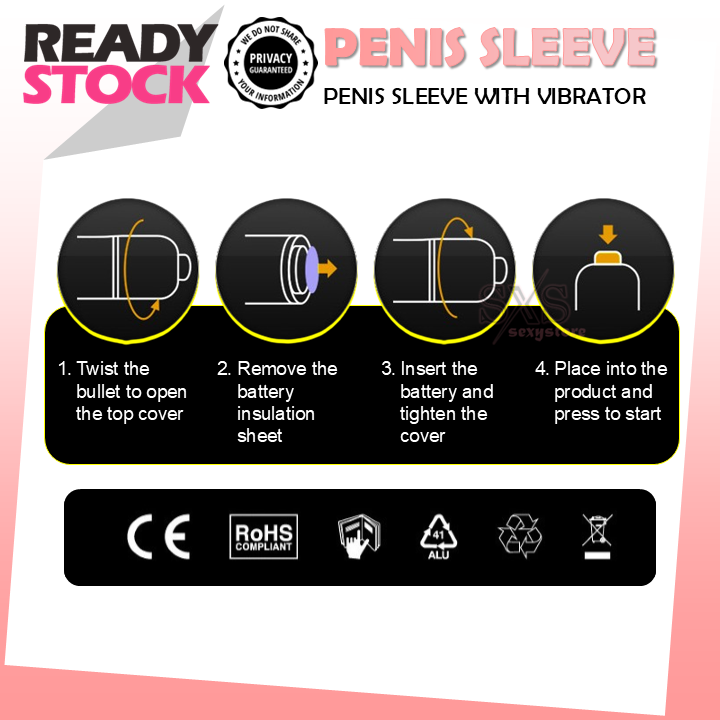 Reusable Penis Sleeve with Vibrator Penis Extension
