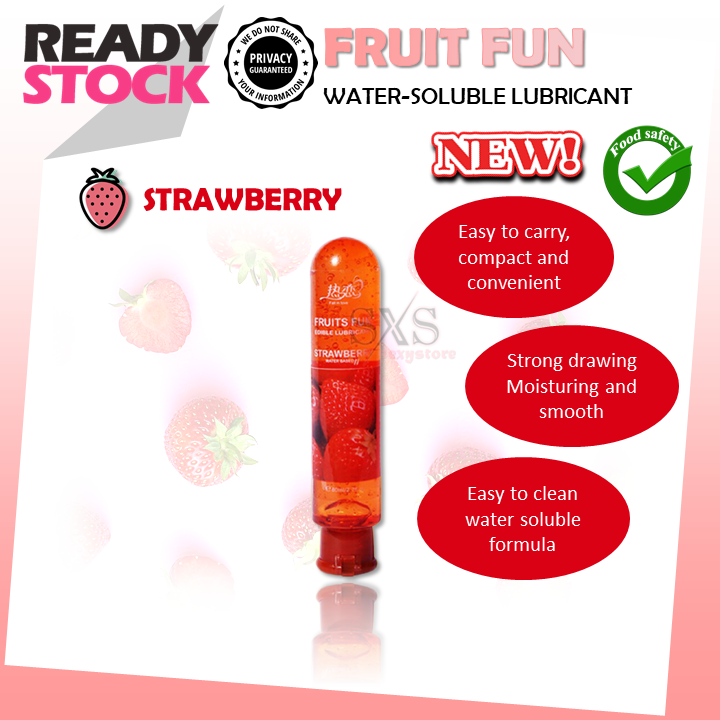 FRUITS FUN 80ML Water Soluble Sex Lubricant Oil Gel Smooth Fruity Adult Sexual Jelly Gel Edible Flavor Sex Toys 润滑油 可食用