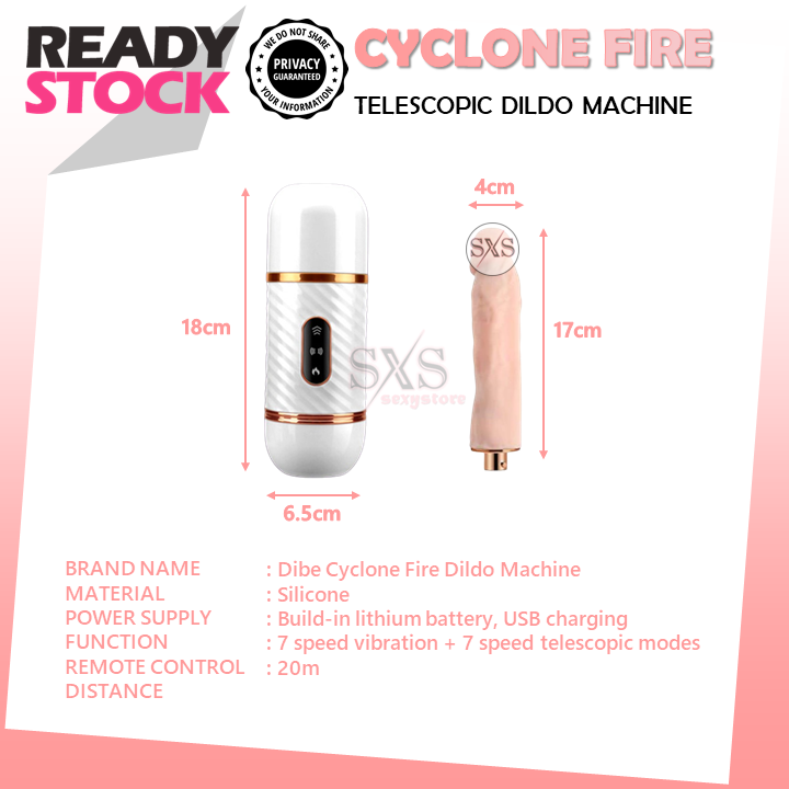 𝐇𝐀𝐍𝐃𝐒-𝐅𝐑𝐄𝐄 Cyclone Fire Telescopic Dildo Machine – Powerful Thrusting Vibrator for Women