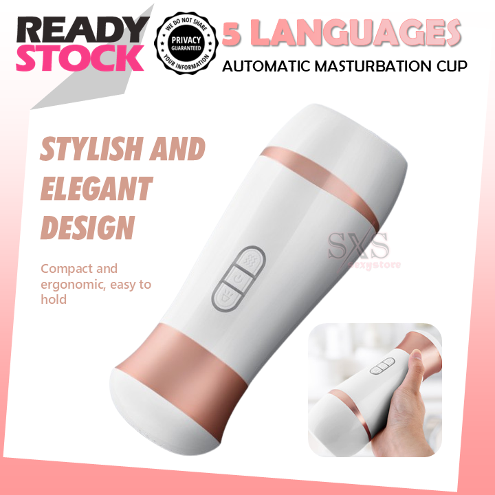 MIZZZEE Automatic Masturbation Cup with 5 Languages Sound - New Little Love Cup