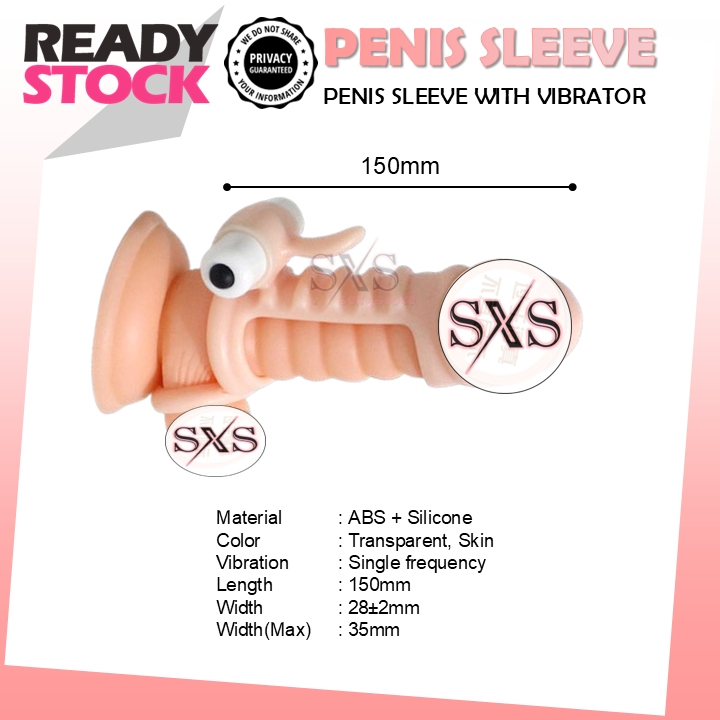 Reusable Penis Sleeve with Vibrator Penis Extension