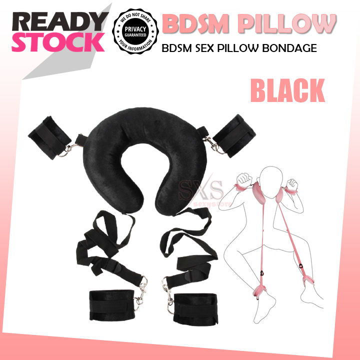 BDSM Sex Pillow – Bondage Pillow with Handcuffs & Leg Cuffs for Couples