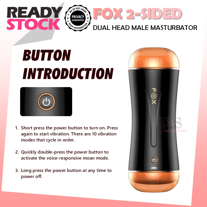 FOX 2-Sided Automatic Male Masturbator Dual Head Men Masturbation Cup