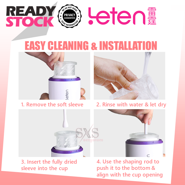 LETEN AV Rola Misaki Rechargeable Automatic Telescopic Male Masturbator Cup