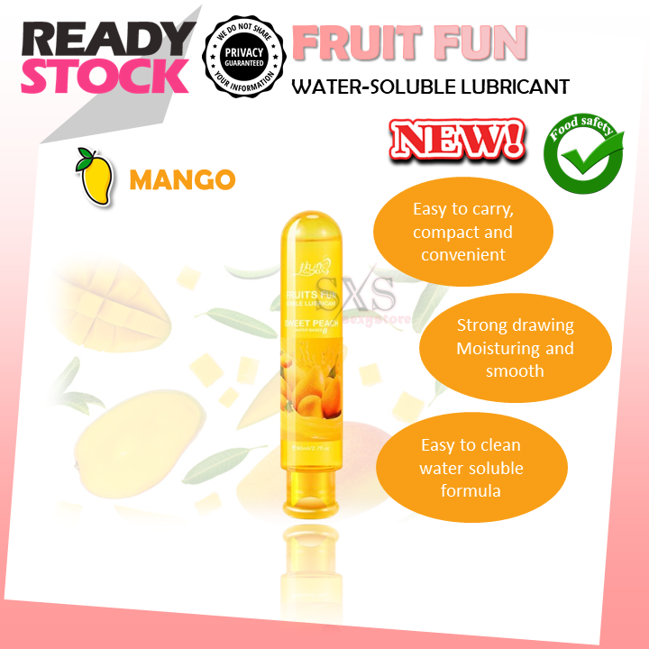 FRUITS FUN 80ML Water Soluble Sex Lubricant Oil Gel Smooth Fruity Adult Sexual Jelly Gel Edible Flavor Sex Toys 润滑油 可食用