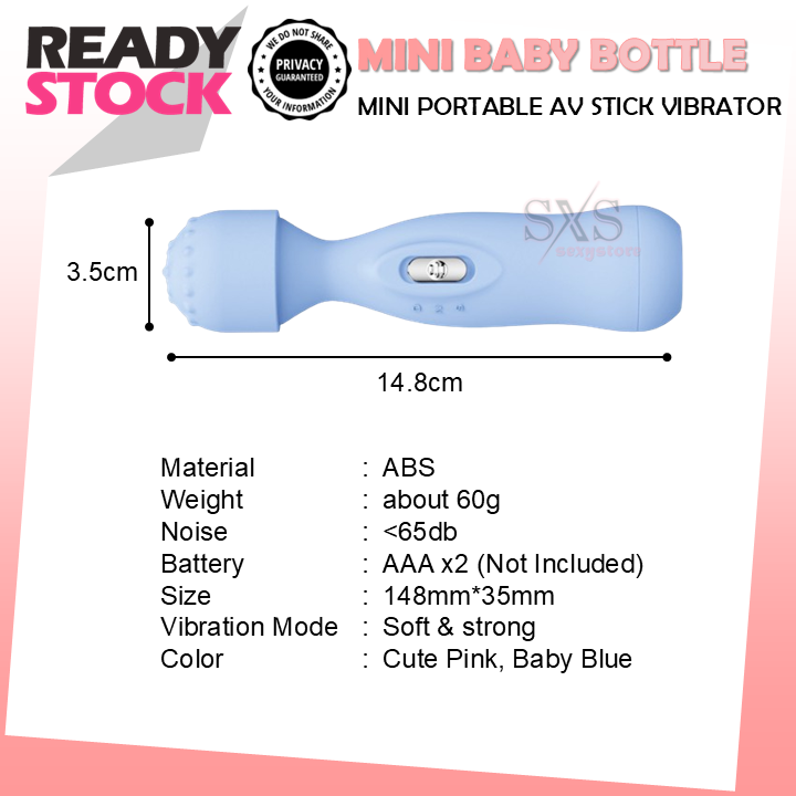 Portable Mini Baby Bottle AV Massager with Beaded Head and Soft Touch