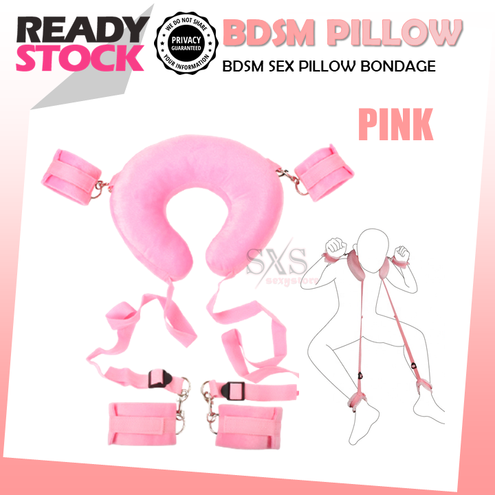 BDSM Sex Pillow – Bondage Pillow with Handcuffs & Leg Cuffs for Couples