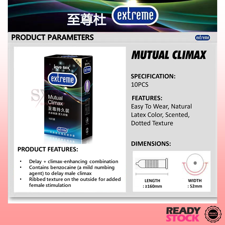 EXTREME Condom 3/12pcs Condom For Men Kondom Lelaki Tahan Lama Kondom Tambah Panjang mutual climax 避孕套 安全套 保险套