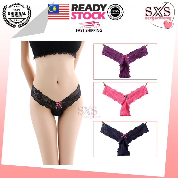 Women Sexy G String Transparent Lace Underwear Hollow Panties T Back Thong